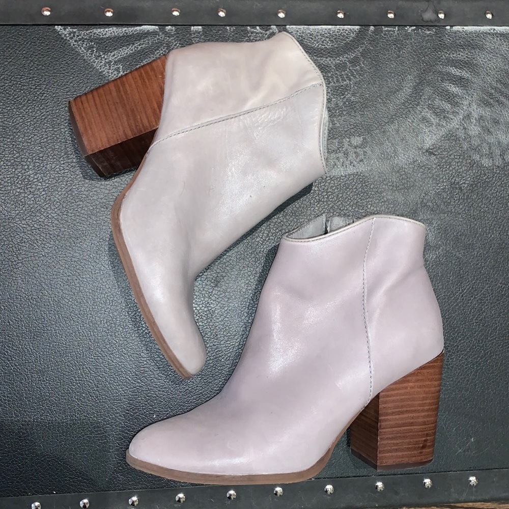 Grey Leather booties